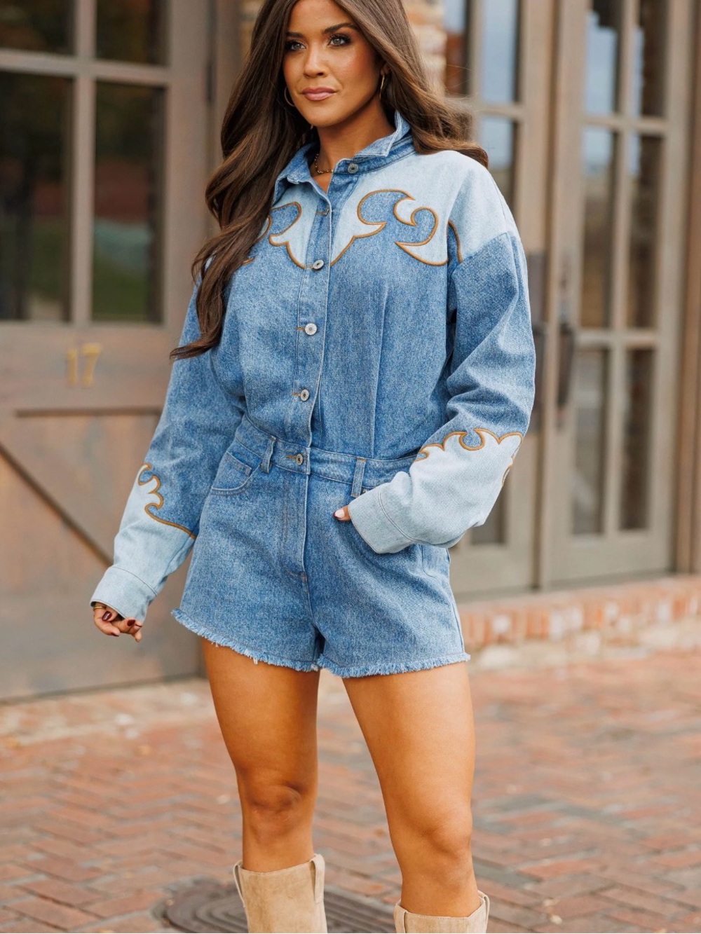 Rodeo Denim Romper Size Medium New with tag